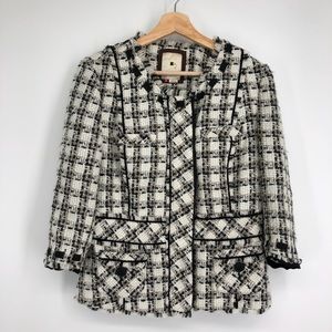 ANTHROPOLOGIE Elevenses Tweed Blazer Jacket Size 12